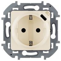 купить Инспириа слоновая кость розетка со встроенным USB скрытая 1-мест заземление IP20  в Кирове Инспириа слоновая кость розетка со встроенным USB скрытая 1-мест заземление IP20