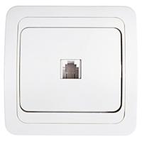 купить Классико белый розетка RJ45 скрытая 1-ая  в Кирове Классико белый розетка RJ45 скрытая 1-ая
