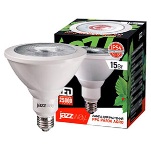 Лампа свд 220В E27 15Вт рефлектор прозрачная растения Jazzway
