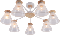 купить Светильник потолочный (люстра) 7*60Вт E27 белый/дерево в Кирове Светильник потолочный (люстра) 7*60Вт E27 белый/дерево