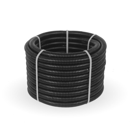 Труба гофра 25мм  легкая 10м ПРОМРУКАВ черный с протяжкой безгалогенная (HF)