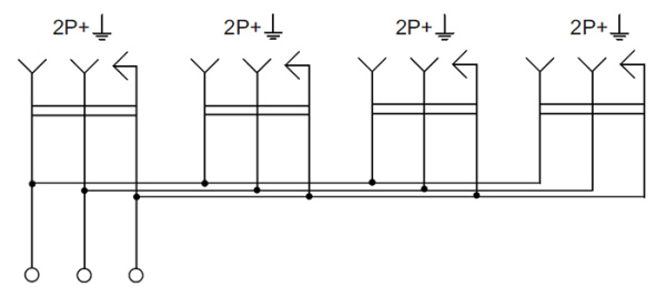 Глори дуб розетка открытая 4-мест заземление IP20