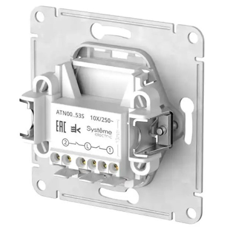 AtlasDesign карбон выключатель 2кл скрытая 10А IP20 быстрозажим.клем.  