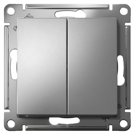 AtlasDesign сталь выключатель 2кл скрытая 10А IP20 