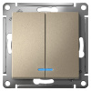 AtlasDesign шампань выключатель 2кл с подсветкой скрытая 10А IP20 