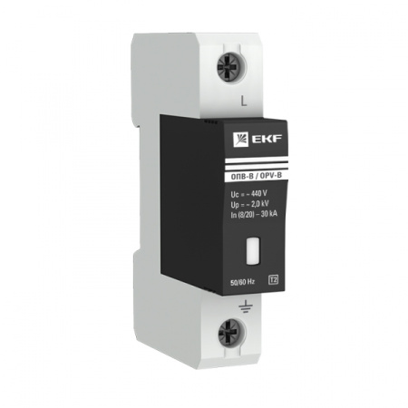 Ограничитель перенапряжения ОПВ-В 1Р 30/60кА 440В EKF