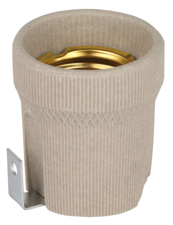 купить Патрон подвесной E27 керамика белый ЭРА с держателем в Кирове Патрон подвесной E27 керамика белый ЭРА с держателем