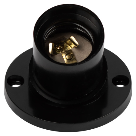 купить Патрон накладной E27 карболит черный ЭРА наклонный в Кирове Патрон накладной E27 карболит черный ЭРА наклонный