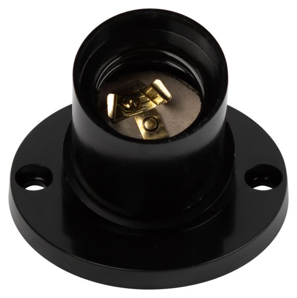 купить Патрон накладной E27 карболит черный ЭРА наклонный в Кирове Патрон накладной E27 карболит черный ЭРА наклонный