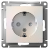 AtlasDesign жемчуг розетка скрытая 1-мест заземление шторки IP20 