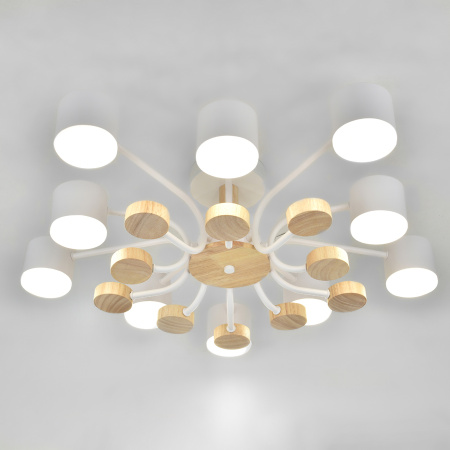 Светильник потолочный (люстра) 10*15Вт GX53 белый/дерево