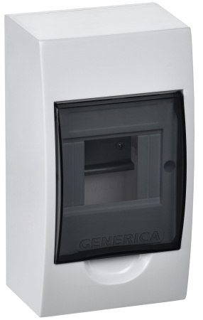 Корпус пластиковый ЩРН-П-4 черн. прозр. дверь IP41 GENERICA