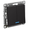 AtlasDesign карбон выключатель 2кл скрытая 10А IP20 быстрозажим.клем.  
