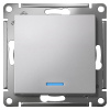 AtlasDesign алюминий выключатель 1кл с подсветкой скрытая 10А IP20 