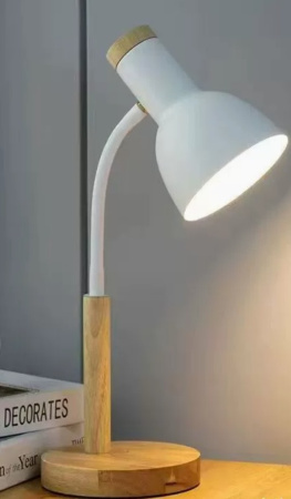 купить Светильник настольный 60Вт E27 белый подставка Ultra LIGHT дерево в Кирове Светильник настольный 60Вт E27 белый подставка Ultra LIGHT дерево