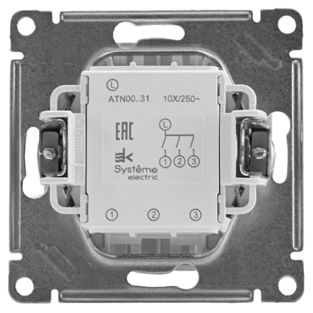AtlasDesign белый выключатель 3кл скрытая 10А IP20 