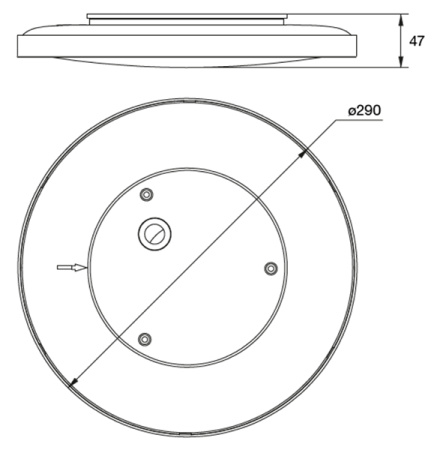 Светильник настенно-потолочный свд 18Вт 3000/4000/6500К 1620лм круг белый  пульт ДУ Osram 
