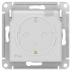 AtlasDesign Aqua белый розетка скрытая 1-мест заземление с крышкой шторки IP44 