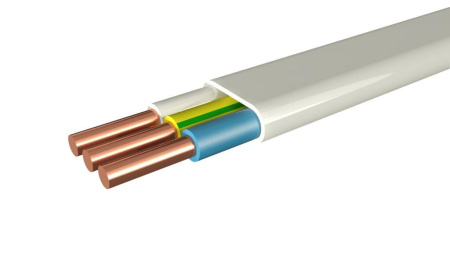 ВВГ-Пнг(А)-LS 3*2,5 ок(N,PE)-0,66кВ медь белый ПЛОСКИЙ кабель Кристалл-электро ГОСТ /(100м) РСК