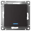 AtlasDesign карбон выключатель 1кл с подсветкой скрытая 10А IP20 быстрозажим.клем.  