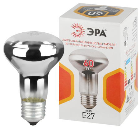 купить Лампа R63 накал Е27 60Вт 450лм ЭРА в Кирове Лампа R63 накал Е27 60Вт 450лм ЭРА