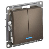 AtlasDesign мокко выключатель 2кл с подсветкой скрытая 10А IP20 