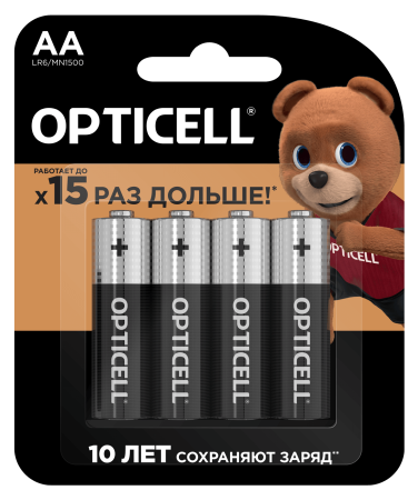 Батарейка AA(пальчик) алкалиновая BL4 Opticell Basic