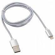 Кабель USB Lightning 1м серебристый Rexant