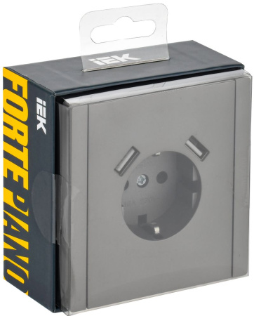 купить Фортепиано сталь розетка скрытая 1-мест заземление шторки USB IP20 3,1А в Кирове Фортепиано сталь розетка скрытая 1-мест заземление шторки USB IP20 3,1А