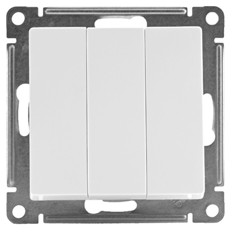 AtlasDesign белый выключатель 3кл скрытая 10А IP20 