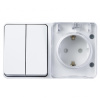 AtlasDesign Profi54 белый блок Р+В2кл открытая горизонтально IP54 
