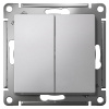 AtlasDesign алюминий выключатель 2кл скрытая 10А IP20 
