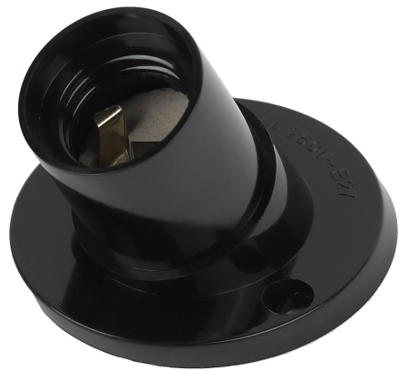 купить Патрон накладной E27 карболит черный ЭРА наклонный в Кирове Патрон накладной E27 карболит черный ЭРА наклонный