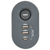 Удлинитель 3-мест 1,5м ПВС 3*1 серый выкл 3*USB Jazzway  струбцина