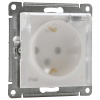 AtlasDesign Aqua белый розетка скрытая 1-мест заземление с крышкой шторки IP44 
