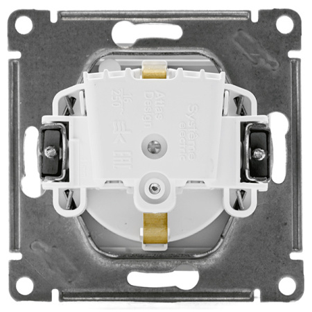 AtlasDesign Aqua белый розетка скрытая 1-мест заземление с крышкой шторки IP44 