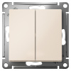 AtlasDesign бежевый выключатель 2кл скрытая 10А IP20 
