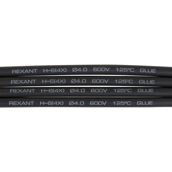 Трубка ТУТ 4/1мм черный 1м с клеем (4:1)