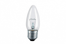 Лампа накаливания E27 40Вт 400лм свеча прозрачная GE 