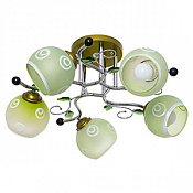 Светильник потолочный (люстра) 5*40Вт E27 хром/зеленый 