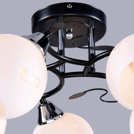 Светильник потолочный (люстра) 5*60Вт E27 черный/хром Орфография