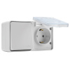 AtlasDesign Profi54 белый блок Р+В1кл открытая горизонтально IP54 