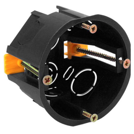 Коробка 68*45 круг гипсокартон IP20  черная ЭРА 