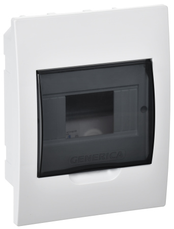 Корпус пластиковый ЩРВ-П-6 черн. прозр. дверь IP41 GENERICA
