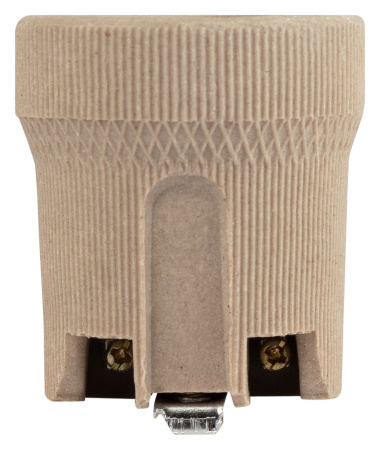 купить Патрон подвесной E27 керамика белый ЭРА с держателем в Кирове Патрон подвесной E27 керамика белый ЭРА с держателем