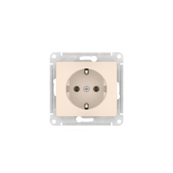 Глосса бежевый розетка скрытая 1-мест заземление быстрозажим. клем. IP20 
