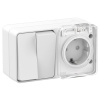 AtlasDesign Profi54 белый блок Р+В2кл открытая горизонтально IP54 