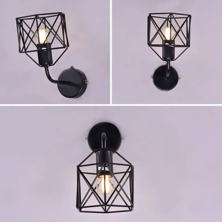 купить Светильник настенный (бра) 1*60Вт E27 черный Россвет лофт с выключателем в Кирове Светильник настенный (бра) 1*60Вт E27 черный Россвет лофт с выключателем