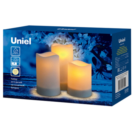 Светильник газонный свд на солнечной батарее 150мм IP44 "Свеча" 3шт.тепл.бел