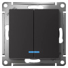 AtlasDesign карбон выключатель 2кл скрытая 10А IP20 быстрозажим.клем.  